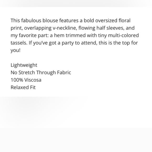 {KORI America} Floral V-Neck Top - Multicolor With Tassles - Picture 11 of 12